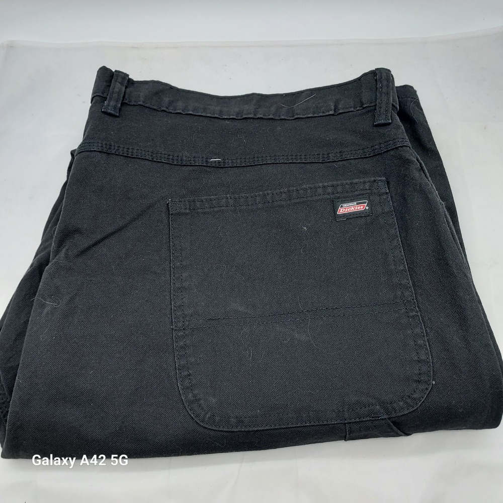 Genuine Dickies Mens Black Carpenter Pants Work Utility Canvas 44x32 EU1939RBK